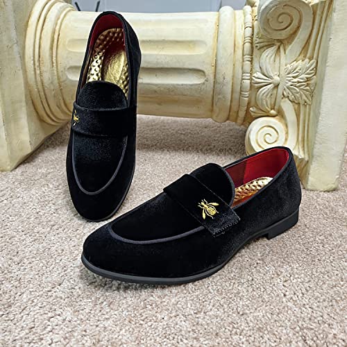 Image of FLQL Men's Luxury Penny Loafer Slip-On Velvet Shoes Party Dancing Shoes Suede Wedding Shoes Plus Size 7-13