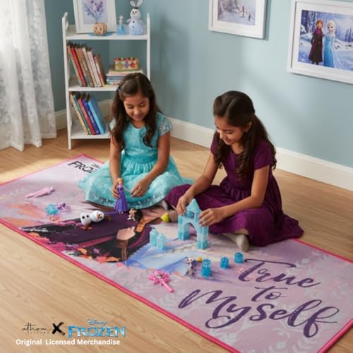 Image of Athom Living Disney Frozen Runner Carpet 2x4.5 Ft, Soft Printed Mat with Anti-Skid Backing, Durable Washable Runner for Kids Bedroom, Play Area & Playroom Decor