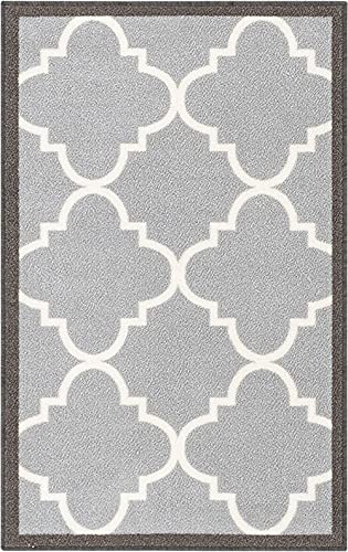 Well Woven Kings Court Brooklyn Trellis Modern Grey Geometric Lattice 2' x 3' Mat Accent Indoor/Outdoor Rug
