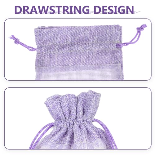 10 bolsas sachet lavanda violeta con cuerda miniatura 4