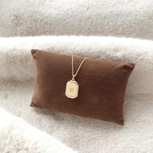 925 Sterling Silver 14K Gold Plated Rectangular Coin Lotus Photo Locket Pendant Necklace4