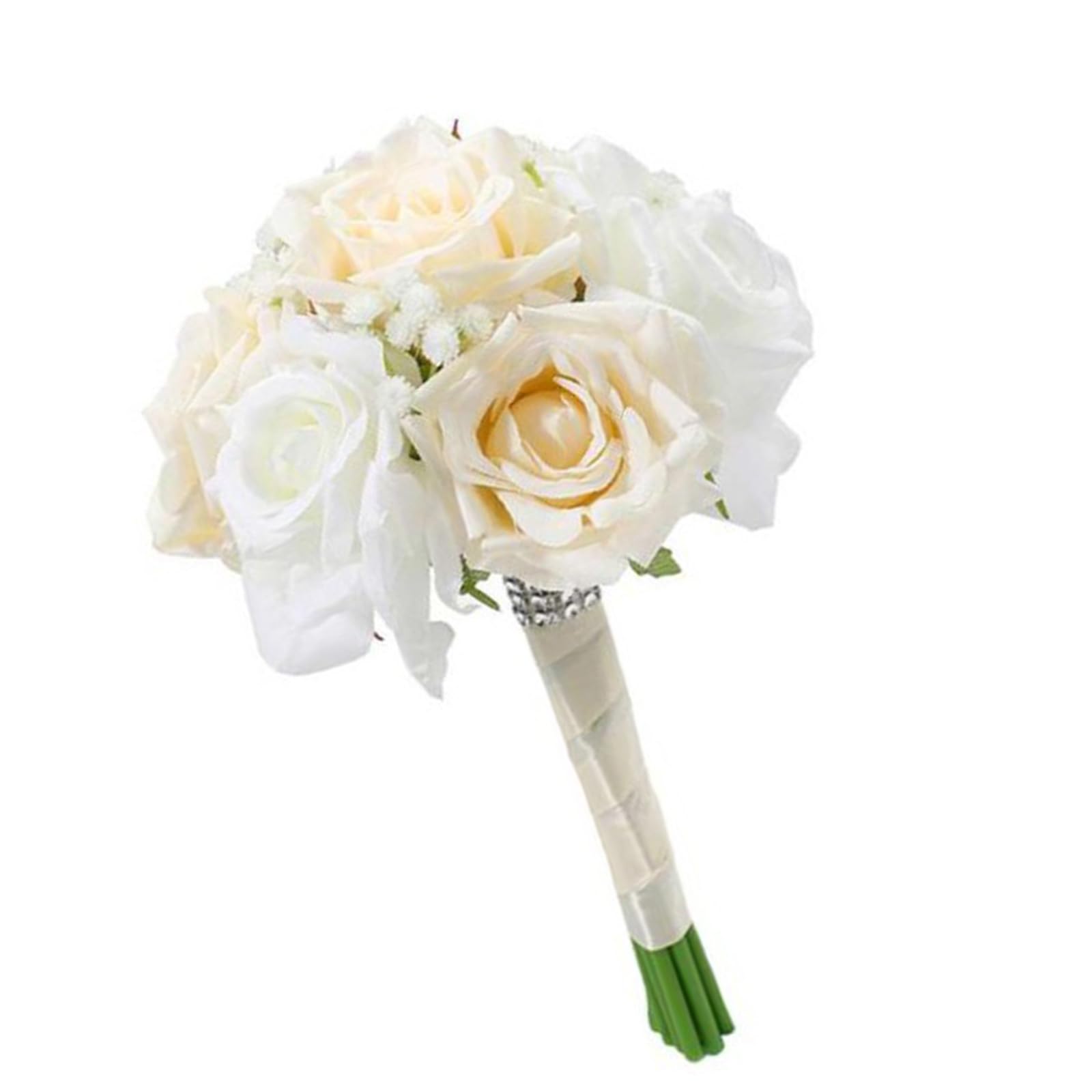 Woedpez Artificial Rose Wedding Bouquet Modern Flower Bunch Party Flowers Cluster for Wedding Celebration Bridesmaids Bouquet
