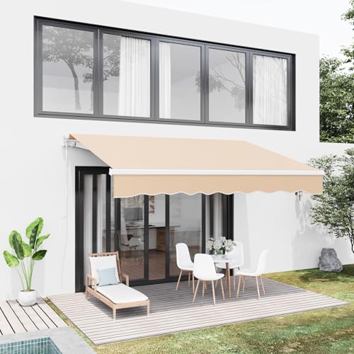Dripex Store Banne, Store Banne Manuel Rétractable 200 x 150 CM en Aluminium Polyester Étanche et Résistant aux UV Angle Réglable 0-45° pour Terrasse Bistro Balcon...