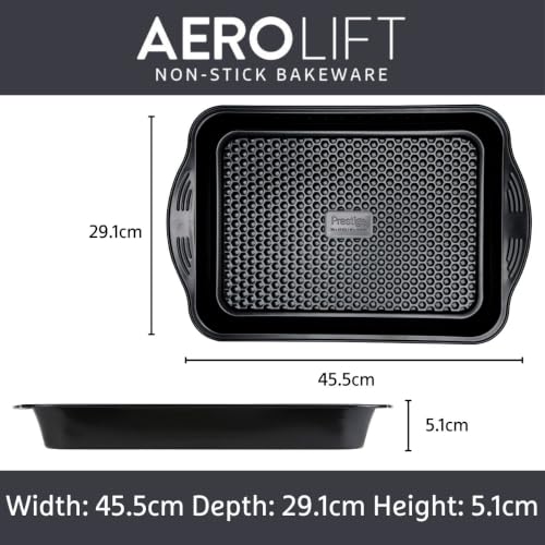 Prestige Aerolift Backofen-Tablett aus Carbonstahl, Groß, Schwarz – Ansicht 3