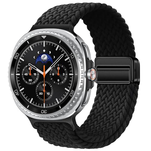Image of XMUXI Compatible with Samsung Galaxy Watch 8 Strap 44mm 40mm Magnetic Nylon Replacement Bands for Galaxy Watch 8 Classic 46mm Straps Braided Sport Loop (No Watch)