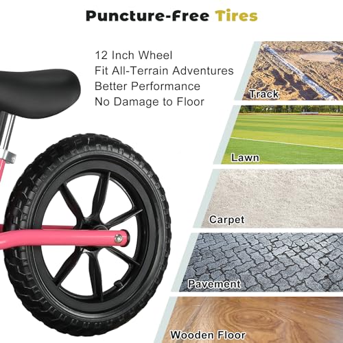 Image of Bobike Toddler Balance Bike Toys for 2 to 5 Year Old Girls Boys Adjustable Seat and Handlebar No-Pedal Training Bike Best Gifts for Kids