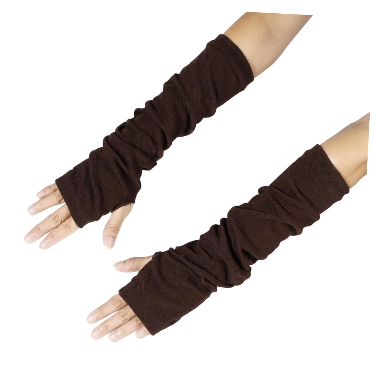 JEWEDECO Fingerless Gloves Long Arm Sleeves Women's Knitted Comfortable Stylish