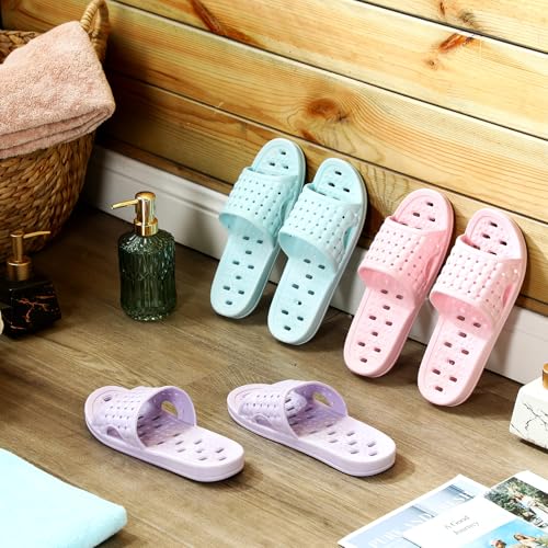 3 Pairs Quick Dry Shower Slippers for Women Men Non-slip Bathroom Flip Slippers for Living Room Gym Pool Beach4
