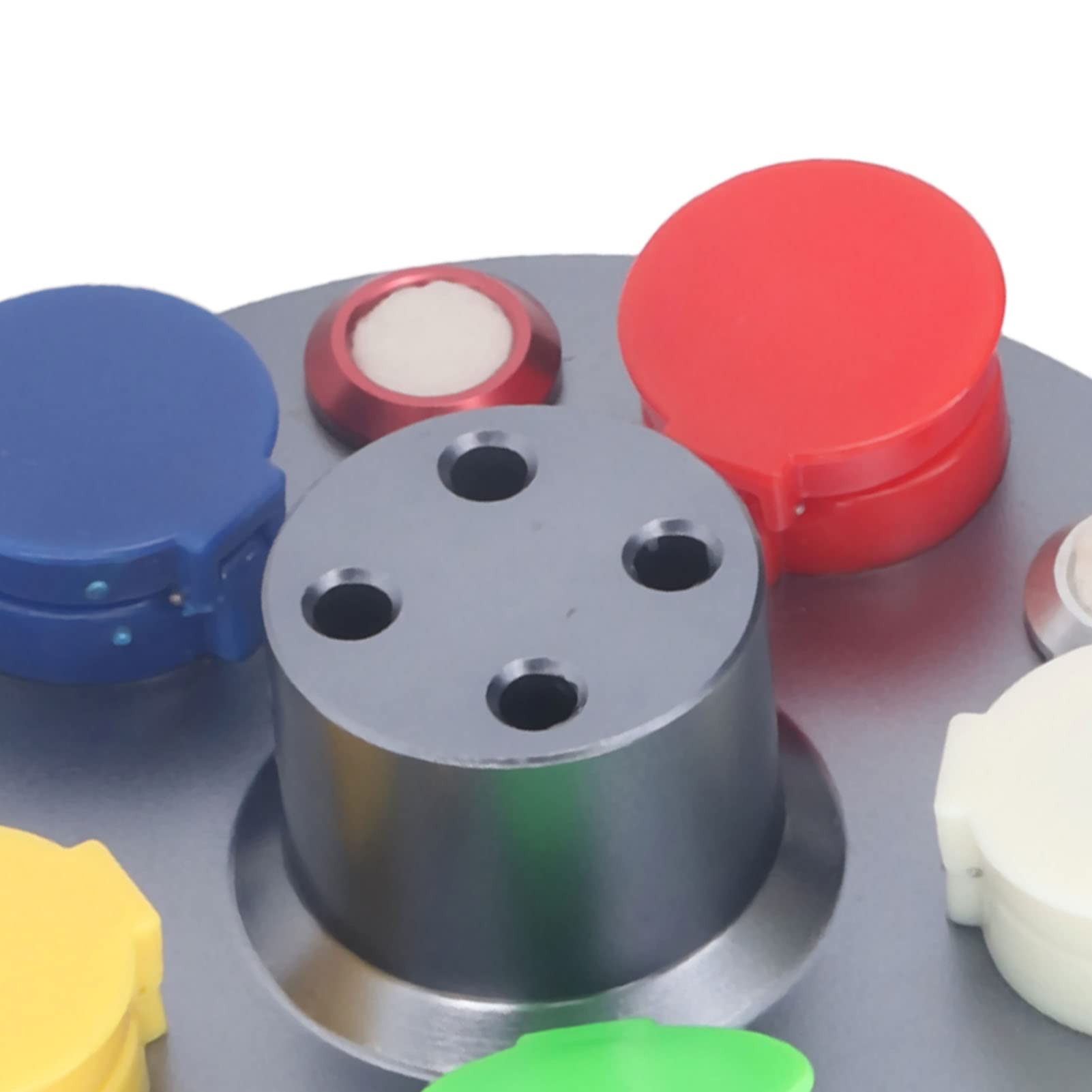 Zegarek Olejowe Kubki, 5 Otworowy Obracający Stół Zegarka Olejarki | z pokrywkami z aluminium, ceramicznymi talerzami olejowymi dla profesjonalistów zajmujących się naprawą zegarków