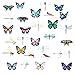 jojofuny 60Pcs Schmetterling Libelle Insekten Aufkleber Set PET Transparent Wasserdicht Dekorative Aufkleber für Sammelalbum DIY Handwerk