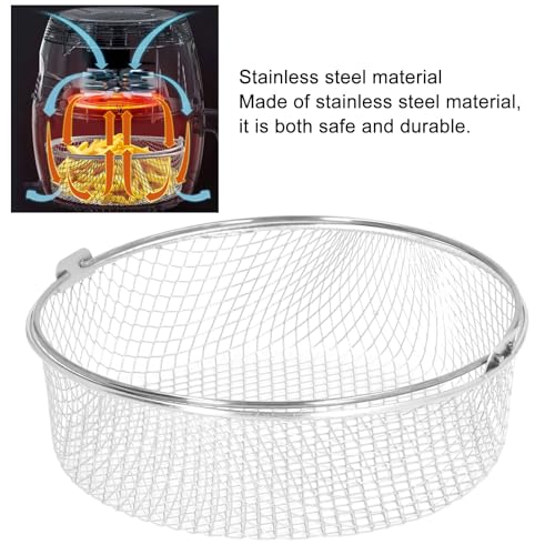 Cesta de Freír de Acero Inoxidable con Mango, Cesto para Papas Fritas, Cestos para Freidora sin Aceite, Colador para Papas Fritas, Anillos de Cebolla, Pollo miniatura 5