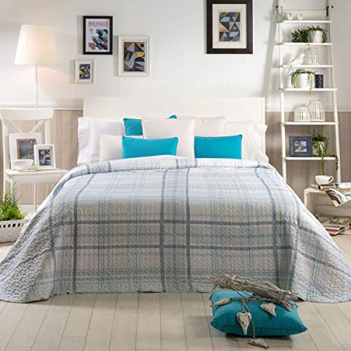 Sancarlos Naval Colcha BOUTI, 100% Poliéster, Azul, 235X270