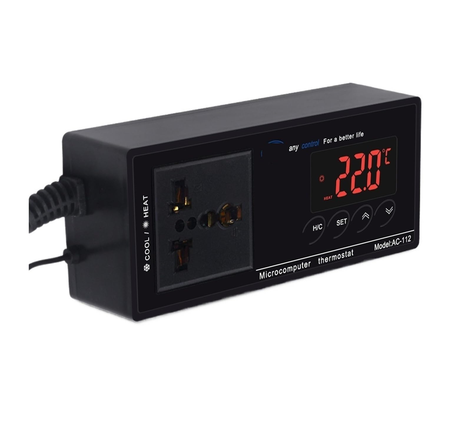 AC-112 Digital Waterproof Temperature Controller Microcomputer Thermostat for Aquarium Reptile Sensor(US)