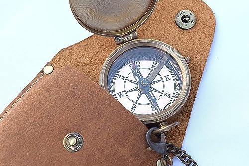 Brújula de Bolsillo de Latón, Brújula Grabable para Camping y Senderismo, Regalos para Bodas miniatura 2