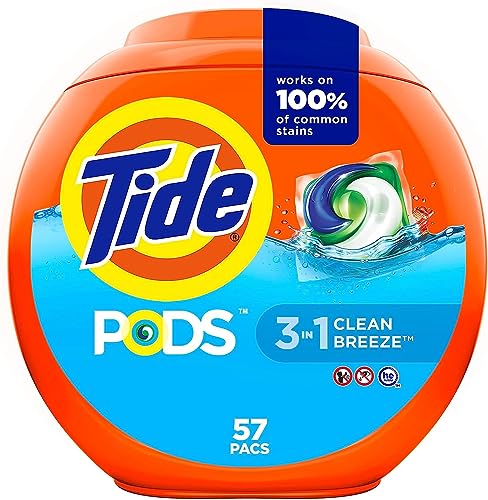 Tide Pods Laundry Detergent, Clean Breeze, 57 Pacs Capsules, 46 Ounce - 2