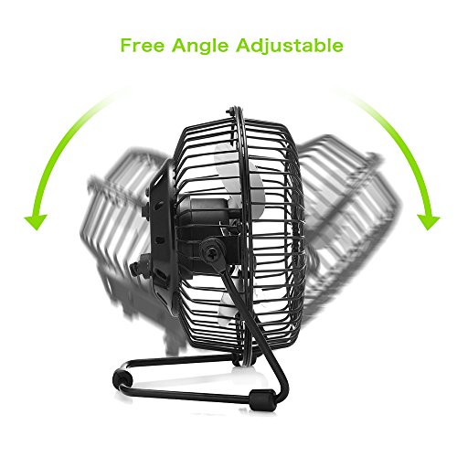 OPOLAR USB Desk Personal Fan, Small and Quiet, Metal Design for Home Office Personal Cooling, Two Pack - Thumbnail 4