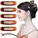 RC ROCHE ORNAMENT Womens Side Slide Flat Oval Clip Styling Plastic Comfortable Hold Strong Grip No Slip Beauty Accessory Girls Ladies Pin Jaw Claw Clamp Clips, 6 Pack Count Medium Brown