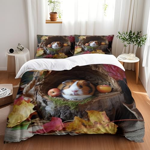 Copripiumino Una Piazza E Mezza Animali In Morbida Microfibra Copriletto Matrimoniale Con Zip Invisibile,Set 2 Federe 50 X 75 Cm (260X240Cm)