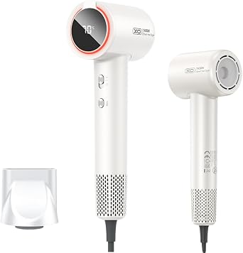 XO Dijital Ekranl  Sa  Kurutma Makinesi   1600W G l  F r as z Motor, 3 H z ve 4 S cakl k Ayar , LED Ambient I k, So uk Hava ve  yon Teknolojisi, Hafif ve Ergonomik Tasar m, CF29, Gri