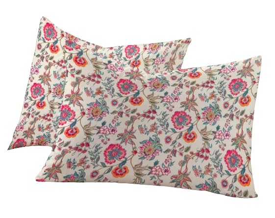 Image of RD TREND 210 TC Premium Glace Cotton Assorted King Size Printed Floral Design Pillow Cover -18 inchX28 inch Inches,(Pack of 4) of Any 4 Pieces Color Multi-10