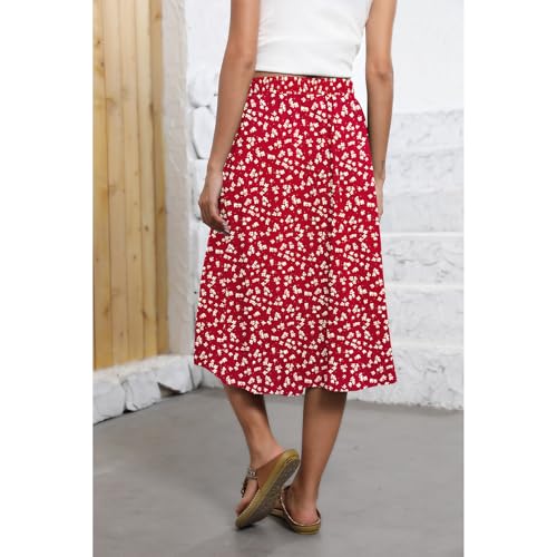 Image of Witsmile Flowy Skirt Elastic High Waist A-Line Skirt with Pockets Bohemia Cover-up for Women 2026 Trendy(S-2XL)