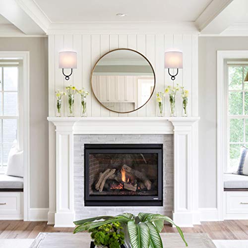 VILUXY Modern Wall Sconces Bedside Wall Sconce Lighting Fixture with White Fabric Shade for Bedroom, Hallway, Entryway, Passway, Bathroom, Vanity 2 Pack - Thumbnail 5