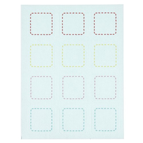 ゆにねーむ 洗濯 タグ に貼る シール ステッチ赤 12ピース×1シート UN-143