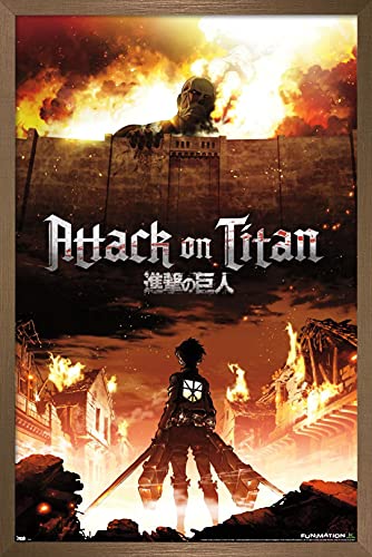 Trends International Attack on Titan - Fire Wall Poster, 14.725"