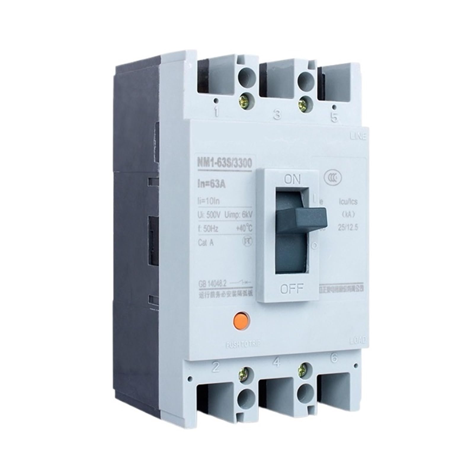 Disjoncteur à boîtier moulé triphasé 125A pour éviter les surcharges de moteurs électriques
