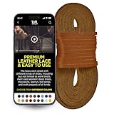 TOFL Leather Boot Laces|1/8 Inch Thick 72 Inches Long|2 Leather Strips [1 Pair]|Tan