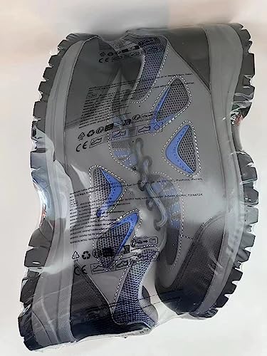 Foto von ISOOUS Sicherheitsschuhe Herren Damen Leicht Arbeitsschuhe Stahlkappenschuhe Atmungsaktiv Anti-Smashing Anti-Piercing Grau Blau 44