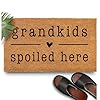 Grandkids spoiled here door mat 30×17 inch coir outdoor grandchildren gift for grandparents house decor wnon slip pvc backing  urban country home decor