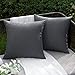 EMEMA Federe Cuscini Impermeabili per Divano in Lino Camera da Letto Copricuscini all'Aperto Esterno per Soggiorno Balcone Decorativi Federa Elegante e Moderna 2 Pezzi 50x50cm Grigio Scuro