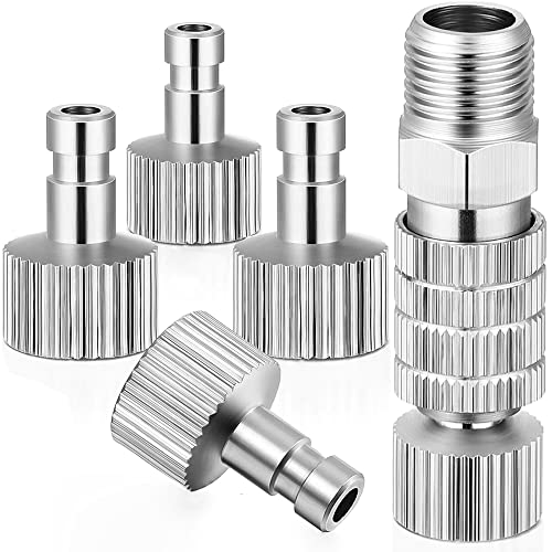 5 Stücke Airbrush Schnell Kupplung Trenn Adapter Anschluss Kit 1/8'Airbrush Adapter Airbrush Schnellspanner Verbindung Adapter Einstellsteuer Ventil Airbrush Zubehör für Airbrush Kompressoren