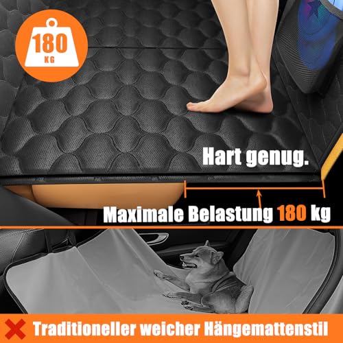 JOEJOY Hundedecke Auto Rückbank, Hundesitz Auto Rückbank Verbreitert mit Harter Unterseite, Hunde Autositz Ruckbank Wasserdicht Kratzfest mit Sicherheitsgurt