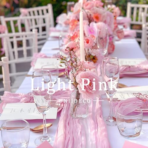 Image of 8 Rolls Crepe Paper Streamers, Light Pink Streamers Party Decorations for Baby Shower Bridal Shower Wedding Bachelorette Party Girls Birthday Valentines Galentines Day Mother's Day