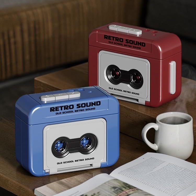 Image of Retro Tape Recorder Keychain with 15 Seconds Recording (Pack of 1) (Multicolor) | Mini Vintage Cassette Style Keyring | Key Holder for Car, Bike, Backpack | Unique Gift for Music Lovers