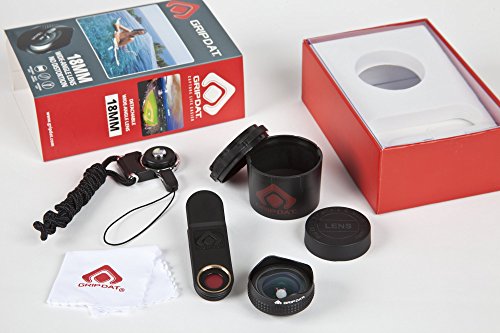 Grip Dat’s 18mm Professional HD Camera Lens Kit | Wide Angle/Fisheye, Universal Clip On| for Apple iPhone 7/ 6s Plus/ 6s/ 5s, Samsung Galaxy, HTC, iPad, Tablets & Most Android/iOS Smartphones