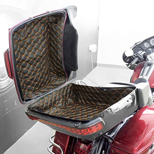 King Tour Pack Liners para Harley Touring 2014-2025 | Hilo Naranja, Interior de Alfombra Suave, compatible con modelos Road King, Road Glide, Street Glide y Electra Glide miniatura 2
