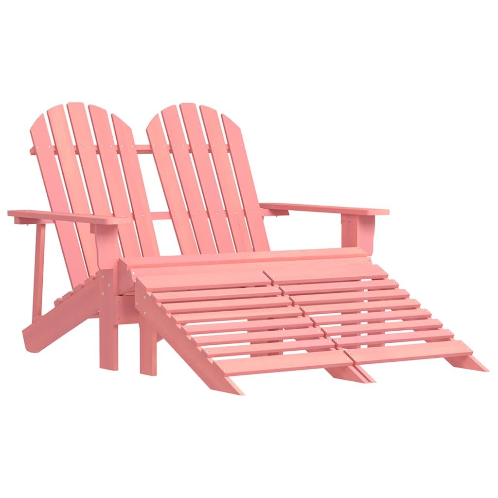 Banc de jardin 2 places Adirondack rose ergonomique pour soulager le dos sur la terrasse