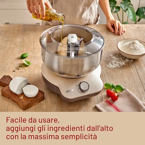 Imetec CakeLover, Impastatrice Planetaria di 5L per Torte, Dolci, Pizza, Pane, Pasta – 1500 W, 6 Velocità, Ciotola in Acciaio Inox, Doppio Gancio, Fruste 3 Imetec CakeLover, Impastatrice Planetaria di 5L per Torte, Dolci, Pizza, Pane, Pasta – 1500 W, 6 Velocità, Ciotola in Acciaio Inox, Doppio Gancio, Fruste