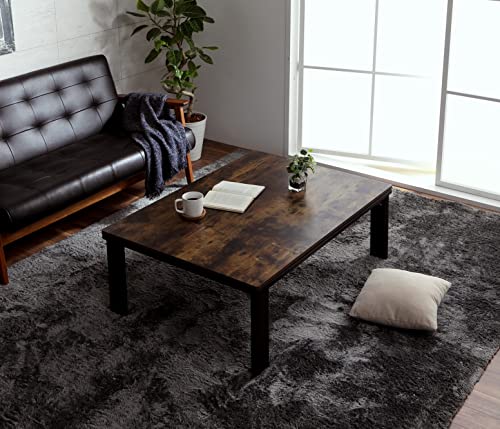 イケヒコ こたつ テーブル 台 机 長方形 アルト ブラウン 約75*105㎝ ローテーブル 折れ足 木目調 ヴィンテージ オールシーズン 年間 新生活 1380000025743