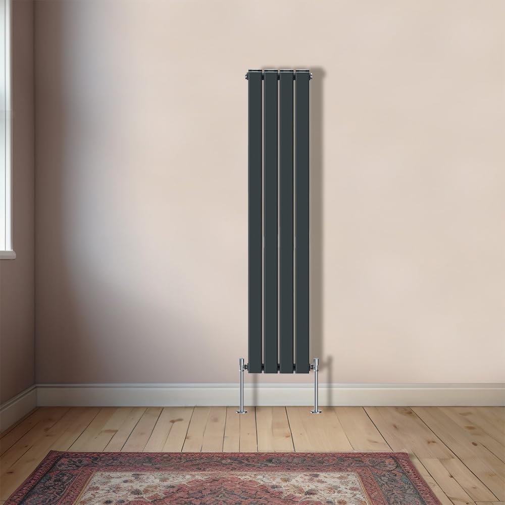 Nrg Anthracite Vertical 1600X272mm - Double Flat Panel Column Designer Bathroom Central Heating Radiator