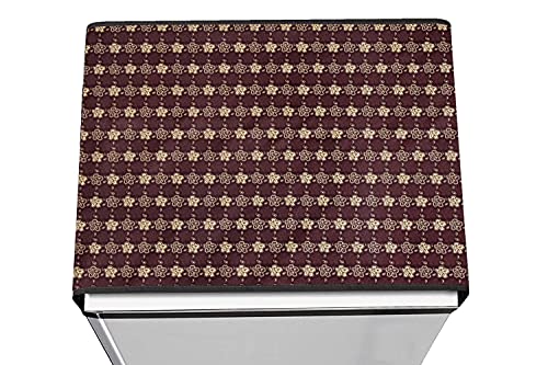Image of Stylista Refridgerator top Cover Suitable for Samsung RR23C2E35NK /HL, 215 Liter Fridge, Dimension (WXD) 71x109 CM, Floral Pattern Brown