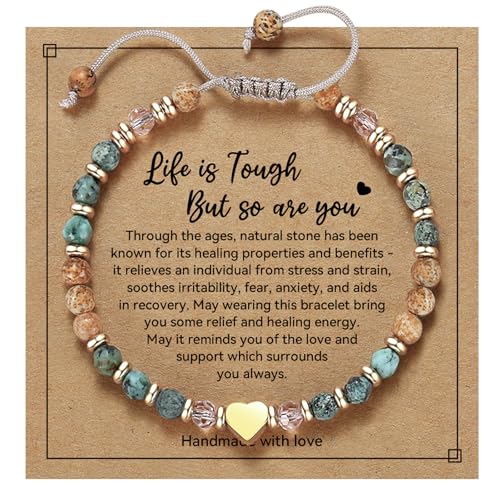 yupoxiu Inspirational Gifts for Women Birthday - Healing Natural Stone Bracelets, Thinking of You...