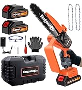 Mini Chainsaw 8-Inch Cordless - Tingmengte Best Electric Chainsaw Cordless - Small Handheld Chain...