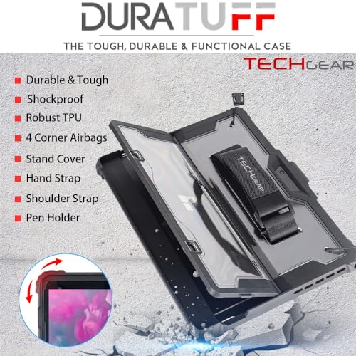 TECHGEAR DuraTUFF Case for Microsoft Surface Go 4/3 / 2, Rugged Shockproof Protective Case with Hand Strap - Image 3
