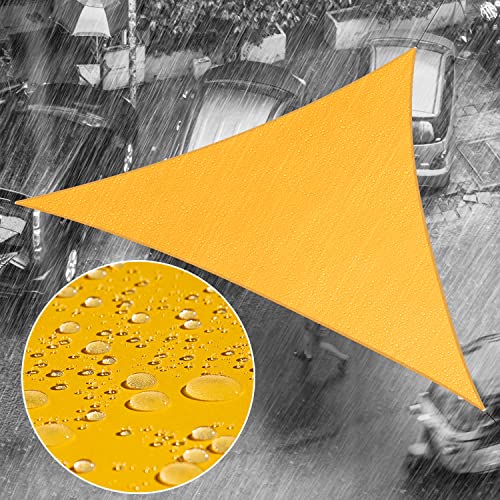 Royal Shade 12' x 12' x 17' Yellow Triangle Waterproof Sun Shade Sail Order to Make rsTADT12 Canopy Awning, UPF50+ 98% UV Blockage Water Resistant, Outdoor Backyard Patio Garden (We Customize)