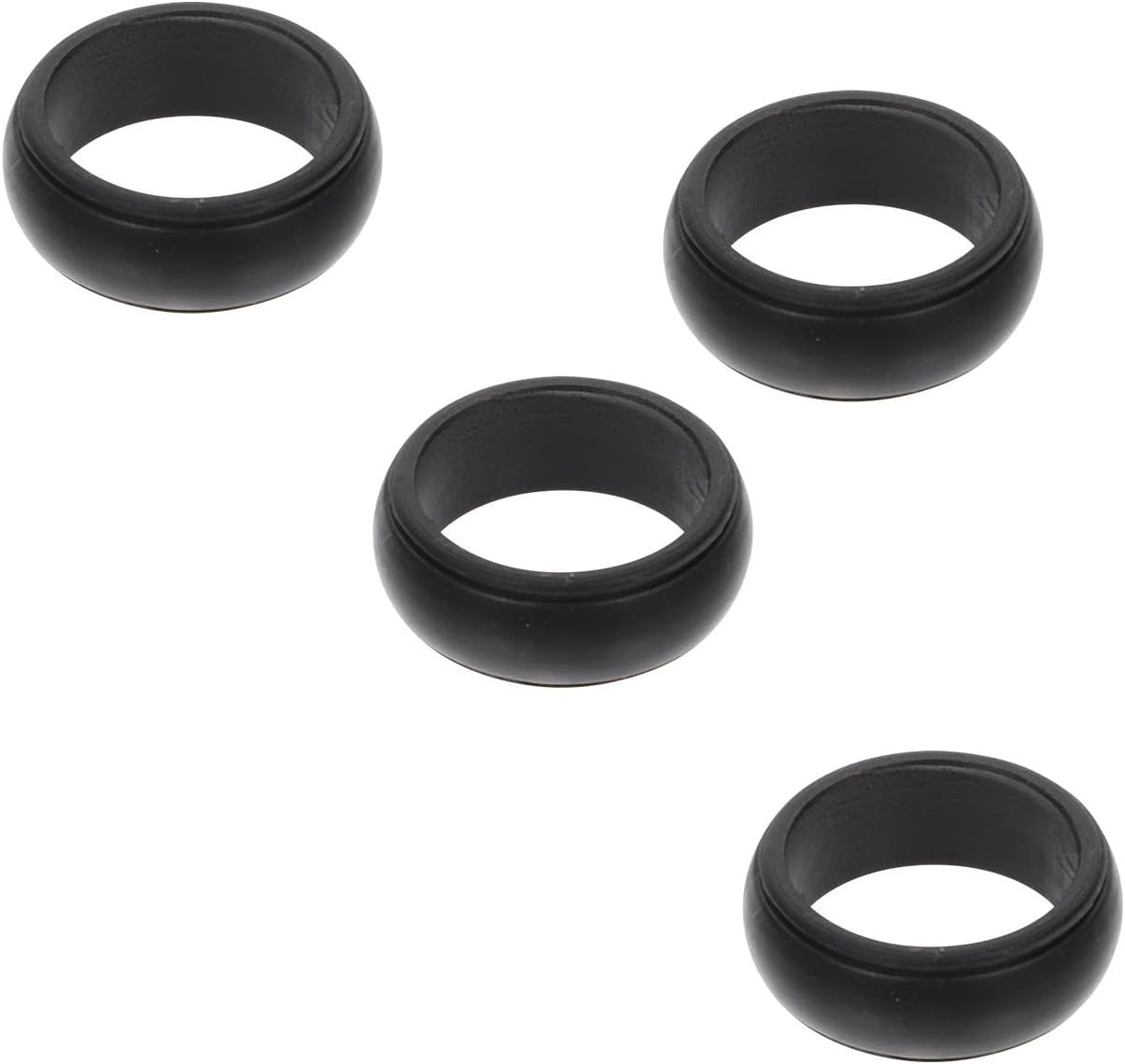 4pcs Black Silicone Sports Rings for Workout and Manual Labor
