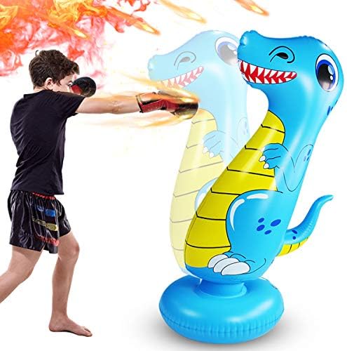 Punch Bag for Kids,kids dinosaur boxing bag,Free Standing Boxing Bag for Immediate Bounce Back Heavy Punching Bag for Practicing Karate,Taekwondo,De-Stress Boxing Bag for Boy/Girl